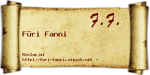 Füri Fanni névjegykártya